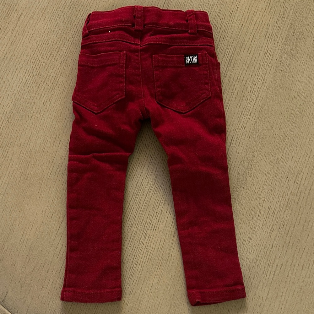 Vibrant Red Kids Jeans by
